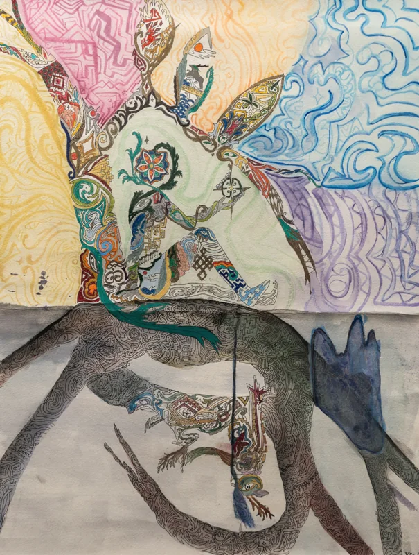 The self in Psyche's Dual by John Tae Kim, exhibited at Color Unbound