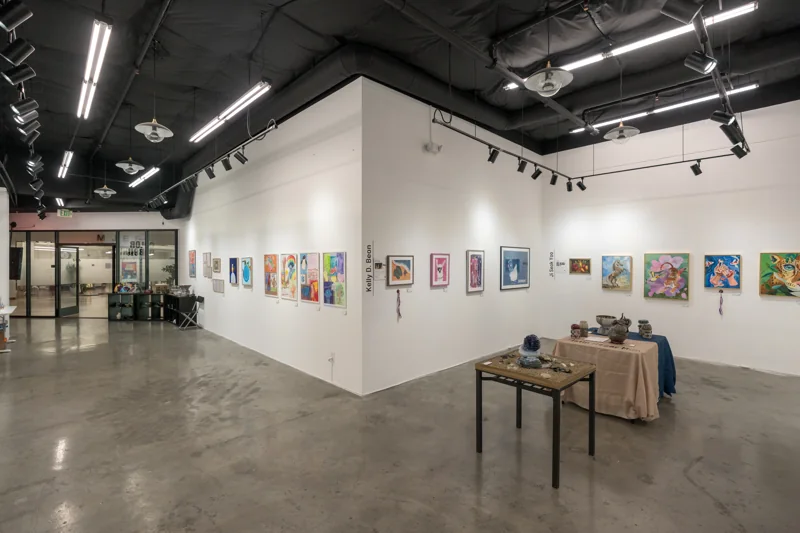A view back through the installed exhibition